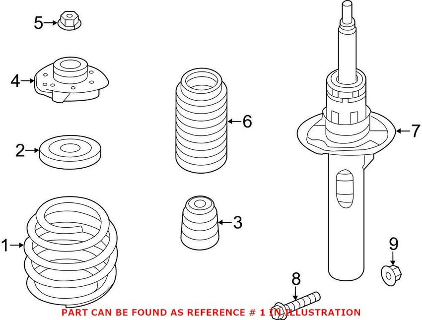 VW Coil Spring - Front 1K0411105BG